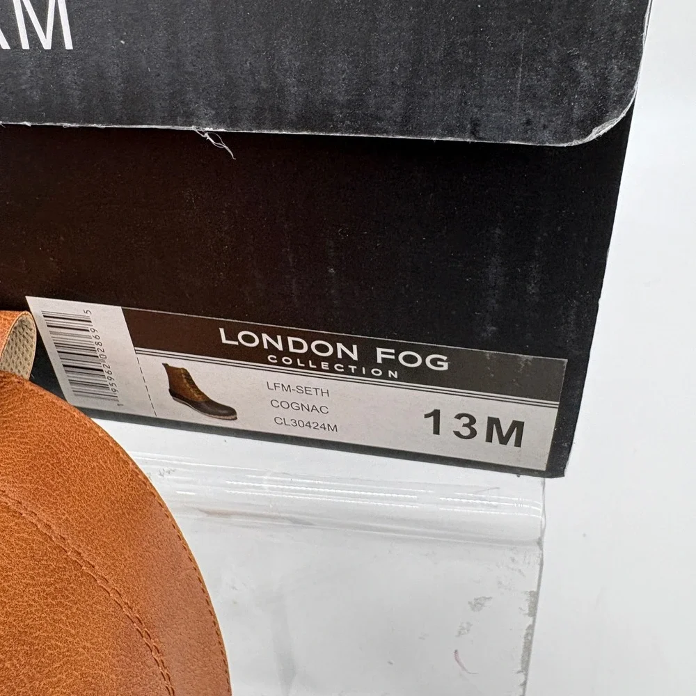 New 13 London Fog Seth Duck Boots Men Cognac Brown CL30424M Rain/Snow  Size :13